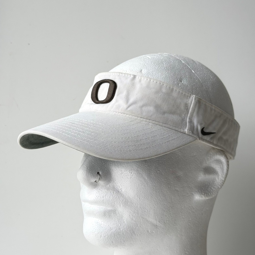 Oregon Ducks Nike Visor White College Football Golf Hat Embroidered Y2K Vintage